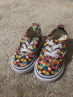 Vans Kids Multicolor Geometric Canvas Sneakers - White Laces